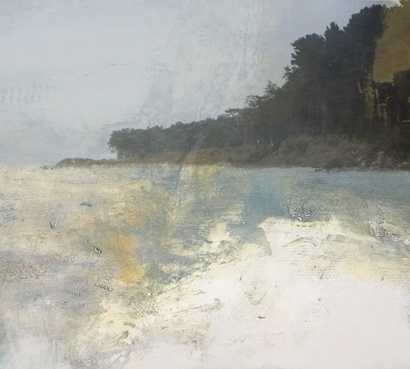 Painting by Veronica Dooley titled Beyond the Distance - Digital drawing on archival cotton · 30 x 30 cm