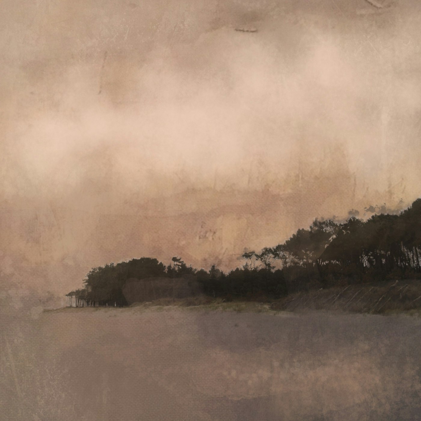 Painting by Veronica Dooley titled Evening Shadows - Digital drawing on archival cotton · 30 x 30 cm