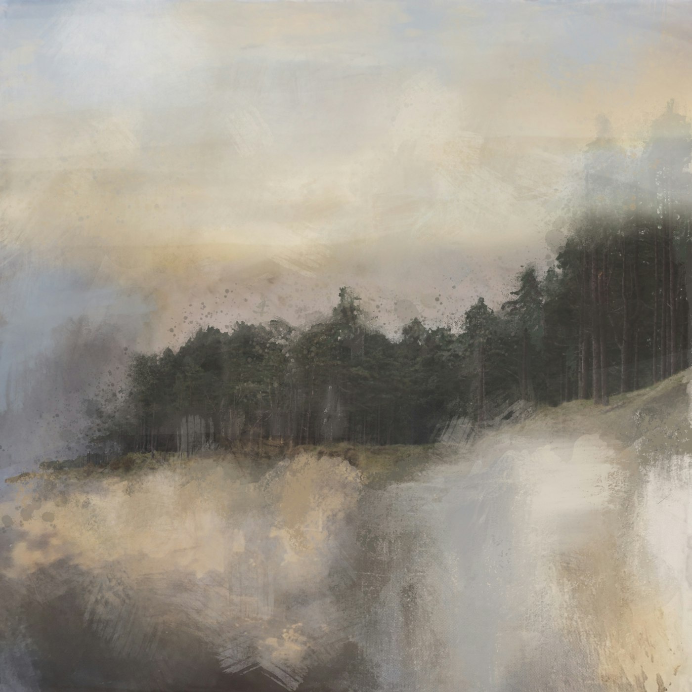 Painting by Veronica Dooley titled It Won't Be Long - Digital drawing on archival cotton · 30 x 30 cm