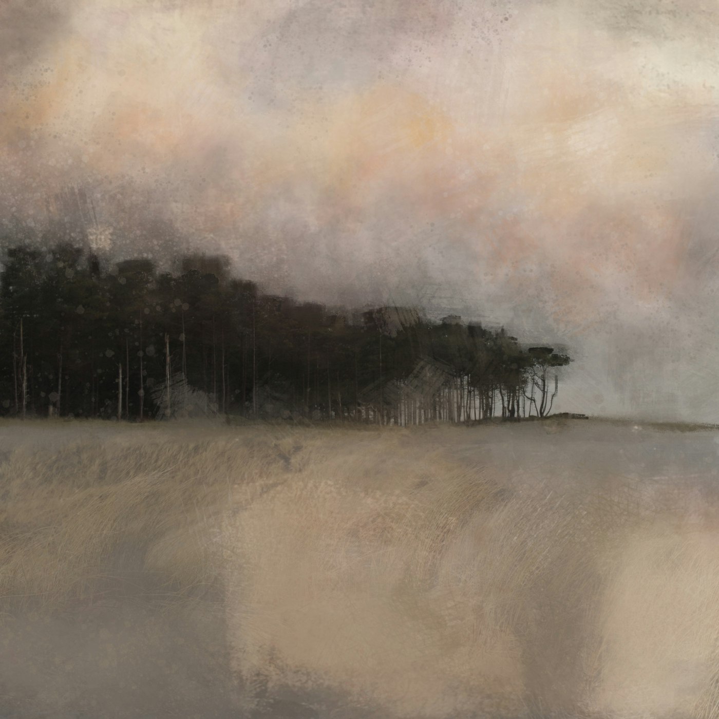 Painting by Veronica Dooley titled No Longer There - Digital drawing on archival cotton · 30 x 30 cm