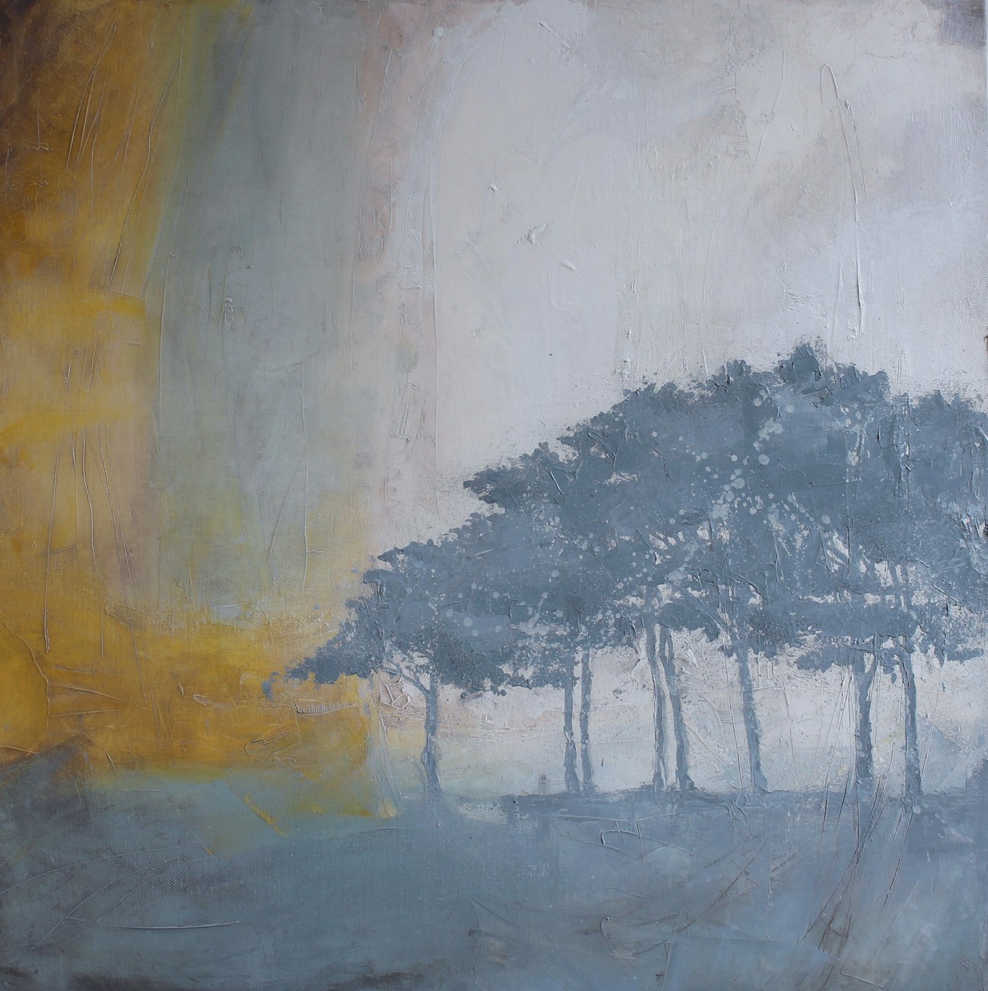 Painting by Veronica Dooley titled Fall Upon the Forest - Oil and mixed pigment on panel · 60 x 60 cm